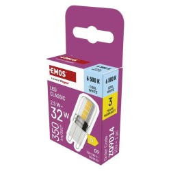 LED žiarovka JC G9 2,5W biela studená EMOS ZQ9D14