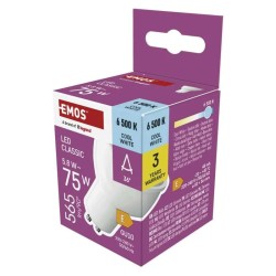 LED žiarovka GU10 5,8W MR16 biela teplá EMOS ZQ8E34N