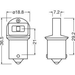Autožiarovka LED 12V R5W BA15s OSRAM studená biela 2ks