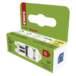 Halogénová žiarovka JC G9 25W EMOS ZE0304