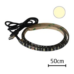 LED pásik s USB GETI GLS32W, 50 cm, teplá biela