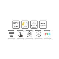 Lampa stolná GETI GTL106W s RGB podsvietením