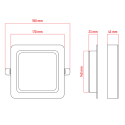 Stropné svietidlo DPM CL9-S-18W-B 18W
