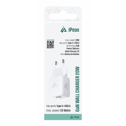 Adaptér USB iPEAX GaN USB/USB-C 90010129 White