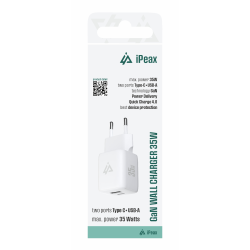 Adaptér USB iPEAX GaN USB/USB-C 90010131 White