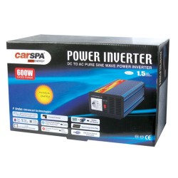 Menič napätia CARSPA P600 12V/230V 600W čistá sínusoida USB