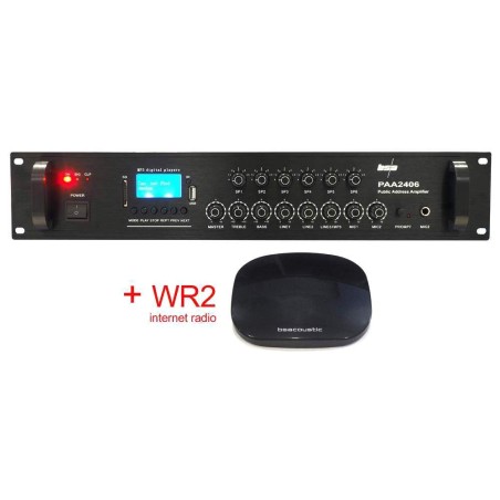 PAA2406WIFI BS acoustic rozhlasová ústredňa pre 100V