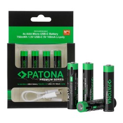 Batéria AAA (R03) nabíjací 1,5V/500mAh PATONA PT1409 4ks