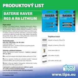 Batérie lítiová AA R6 1,5V RAVER 2ks