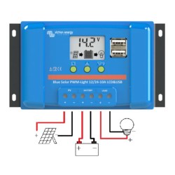 Solárny regulátor PWM Victron Energy 5A LCD a USB 12V / 24V