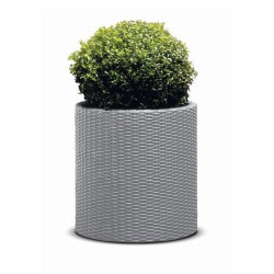 Kvetináč KETER Cylinder M Silver Grey