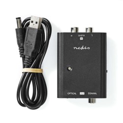 Prevodník 2x Cinch/Toslink NEDIS ACON2508BK