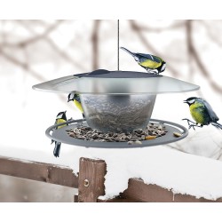 Krmítko pre vtáky BIRDYFEED ROUND antracit 29,4 cm