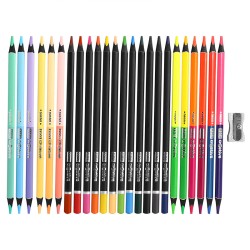 Pastelky trojhranné EASY Creative klasické a obojstranné 24ks / 36 farieb v kovovej krabičke