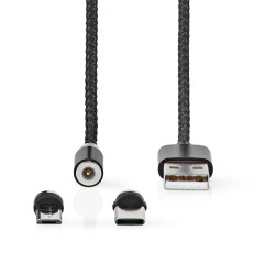 Kábel NEDIS CCGB60630BK20 USB 2v1 2m Black