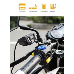 Nabíjačka USB STU 34702 s voltmetrom na motocykel