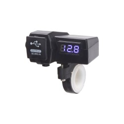 Nabíjačka USB STU 34702 s voltmetrom na motocykel