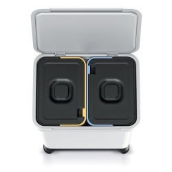 Kôš odpadkový SYSTEMA popolavý 2x10l