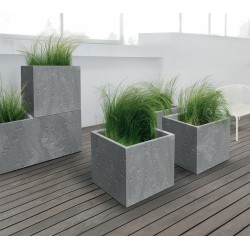 Kvetináč SIERRA SQUARE BETON EFFECT marengo 38,5cm