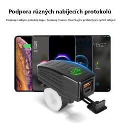 Nabíjačka USB STU 34707 s voltmetrom na motocykel