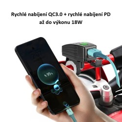 Nabíjačka USB STU 34707 s voltmetrom na motocykel