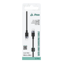 Kábel iPEAX 90010105 USB-C/USB-C 1,5m Black