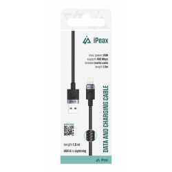 Kábel iPEAX 90010107 USB/Lightning 1,5 m čierny
