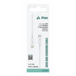 Kábel iPEAX 90010111 USB-C/Lightning 1 m biely