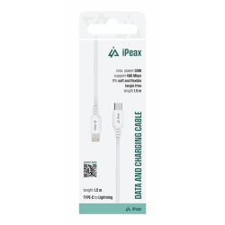 Kábel iPEAX 90010115 USB-C/Lightning 1,5 m biely