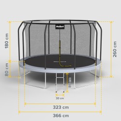 Trampolína REBEL RBA-8003 366cm