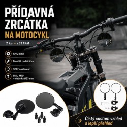 Prídavné spätné zrkadlo STU r3115M pre motocykel