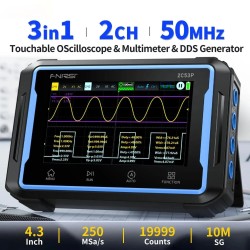 Osciloskop, funkčný generátor a multimeter FNIRSI 2C53P, 50MHz