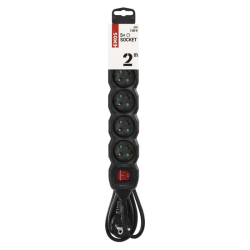 Predlžovací kábel 5 zásuviek 2m EMOS PC1512