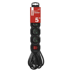 Predlžovací prívod 4 zásuvky 5m EMOS PC1415R