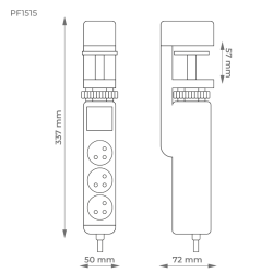 Predlžovací kábel 3 zásuvky 1,5 m DPM PF1515W