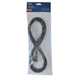 Flexo šnúra gumená 2x1,0mm2 3m čierna GETI