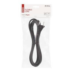 Flexo šnúra guma/neoprén 2x1,0mm2 3m čierna EMOS S03030N