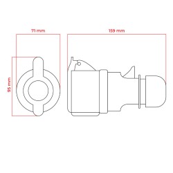 Zásuvka DPM 4p 32A 400V IP44 WS-GP-4-32A