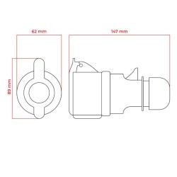 Zásuvka DPM 5p 16A 400V IP44 WS-GP-5-16A