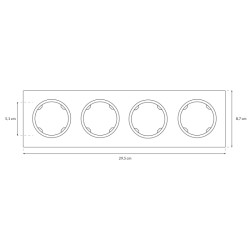 Štvornásobný rámček ELECTROMALT OVAL OVA1004W, biely