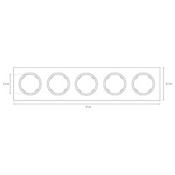 Päťnásobný rámček ELECTROMALT OVAL OVA1005W, biely