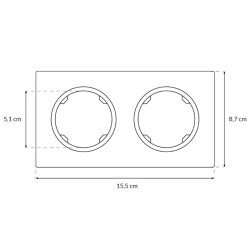 Dvojitý rámček ELECTROMALT OVAL OVA1002W, biely