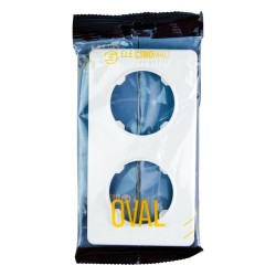 Dvojitý rámček ELECTROMALT OVAL OVA1002W, biely