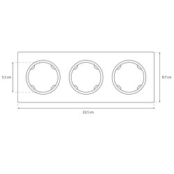 Trojitý rámček ELECTROMALT OVAL OVA1003W, biely
