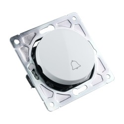 Zvonkový spínač ELECTROMALT OVAL OVA1020W, biely