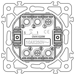 Zvonkový spínač ELECTROMALT OVAL OVA1020W, biely