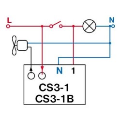Časový spínač ELEKTROBOCK CS3-1B pre ventilátory s oneskorením