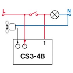 Časový spínač ELEKTROBOCK CS3-4B pre ventilátory s oneskorením bez nulového vodiča
