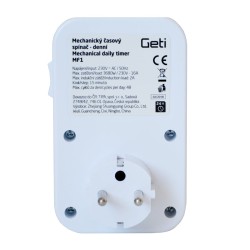 Spínacia zásuvka GETI MF1 mechanická denná