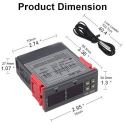 Digitálny termostat STC-3018 rozsah -55°C~120°C, 230VAC